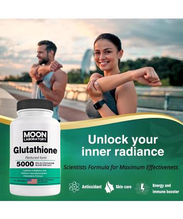 Moon Laboratory Premium Glutathione Supplement 5000mg |Reduced Form| Blend with Collagen & Vitamin C Skin brightening Antioxidant Immune Support. 60 Softgels - Buy Online on GoSupps.com
