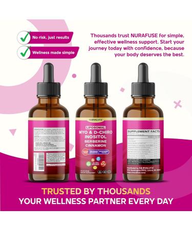 Liposomal Myo & D-Chiro Inositol Berberine Cinnamon Liquid Drops 1565mg per Serving Ultra Potent Raspberry Taste USA Made & Lab Tested 2 FL OZ (60ml) 60ml (pack of 1) - Buy Online on GoSupps.com