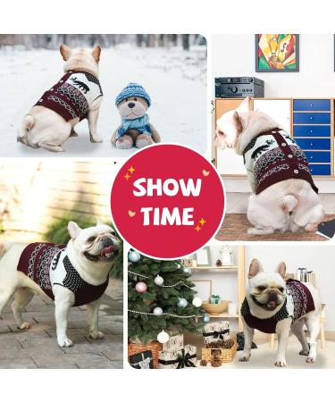 Cozy Christmas Dog Sweater | Warm Winter Knitted Pet Sweater | Reindeer Design for XS Dogs | Perfect Holiday Gift - Buy Online on GoSupps.com