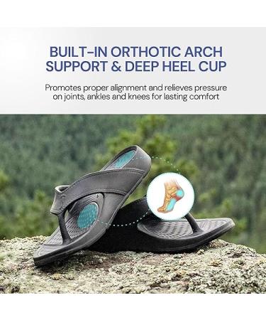 NUUSOL Unisex Cascade Flip Flops Non-Slip Hiking Plantar Fasciitis Footwear Soft Cushion Lightweight & Comfortable Arch Support & Textured Footbed Pain Relief for Joint Neck & Back Injuries - Black - 12 Women/11 Men - Buy Online on GoSupps.com