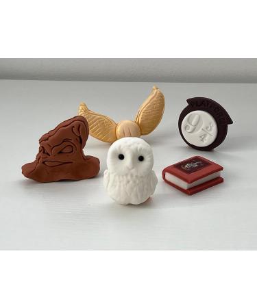 Harry Potter Cake Toppers Set - Kids Magical Wizard Birthday Cake Decoration Supplies - Hedwig Owl Snitch Hogwarts Notebook Snoring Hat Platform Badge - Comes with an Logo as Extra Gift - 5 Pcs - Buy Online on GoSupps.com