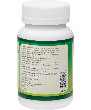 Ayur365 Shatavari Veg Capsules - Boosts Energy and for Stress Relief 60 ct. - Buy Online on GoSupps.com