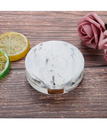 Verdant Touch Marble Pattern Contact Lens Box - Portable Eye Care Kit for Soaking & Storage - Multicolored Plastic Container - Buy Online on GoSupps.com