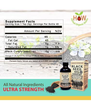 Herbal Organic Works Black Seed Oil - 8 Fl Oz. - Buy Online on GoSupps.com