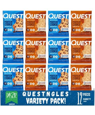Que-st Soft & Chewy Protein Cookie Variety Pack 15g Protein 12 Count