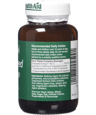 HealthAid Grapeseed Extract 5000mg - 60 Vegetarian Tablets - Buy Online on GoSupps.com