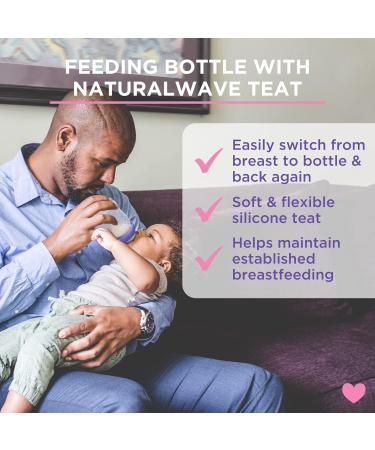 Lansinoh Baby Bottle with Naturalwave Teat - Anti-Colic BPA & BPS Free Medium Flow Silicone 240ml Purple 1 Pack - Ideal for International Shipping - Buy Online on GoSupps.com