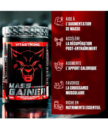 MASS GAINER VITASTRONG - 30% Whey Protein Cluster Dextrin 3g Creatine Monohydrate Powder - Gainer Muscle Gain - Powerful Formula - Premium Quality - Buy Online on GoSupps.com