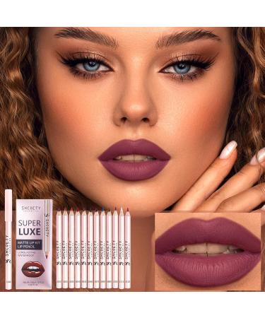 12 Colors Matte Lip Liner & Lipstick Combo - Long Lasting Waterproof High Pigmentation Ultra Fine Texture for Perfect Lips - Buy Online on GoSupps.com
