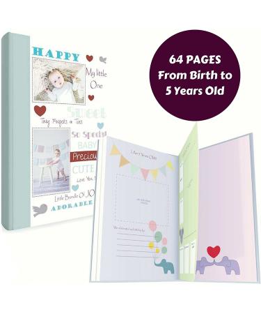 Baby Memory Book w/Keepsake Box & 30 Monthly & Baby First Milestone Stickers - Gender Neutral First Year Scrapbook Journal - Baby Photo Album for Boys & Girls - Buy Online on GoSupps.com