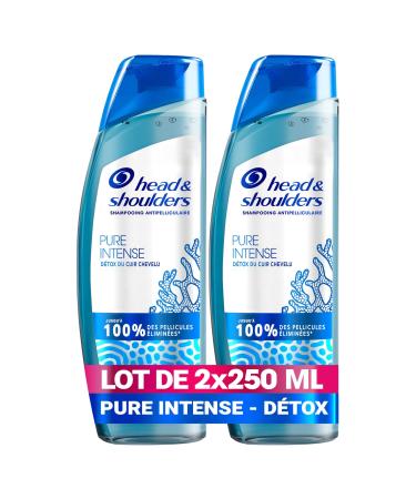 Head & Shoulders Pure Intense Scalp Detox Anti-Dandruff Shampoo 2x250ml, With Marine Minerals, For Oily Scalp, Up to 100% Dandruff Eliminated