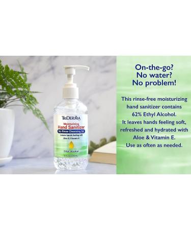 TriDerma MD Moisturizing Hand Sanitizer Pump with Aloe & Vitamin E - 8 oz (Fragrance-Free) - Buy Online on GoSupps.com