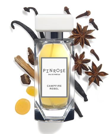 PINROSE Perfumes Campfire Rebel - Eau de Parfum Unisex Fragrance Spray - Clean Vegan Cruelty-free and Hypoallergenic Scent with Essential Oils - Notes of Whiskey Burning Oud Wood Bourbon Vanilla Raspberry and Vetiver