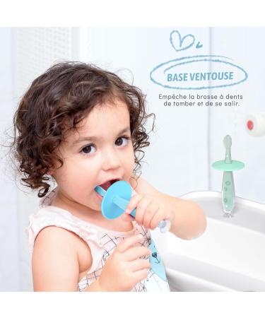 Alobeby Baby Toothbrush Set - 2 Pack Silicone Oral Care Trainers for Infants | Super Soft Gum Massage & Protective Ring | 100% Food Grade Silicone - Buy Online on GoSupps.com
