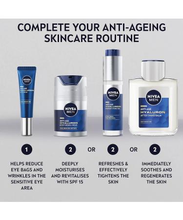 NIVEA MEN Anti-Age Hyaluron Face Moisturising Gel - 50ml | Hyaluronic Acid, Pro-Retinol | Reduces Wrinkles, Hydrates, Firms Skin - Buy Online on GoSupps.com