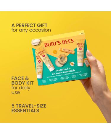 Burt's Bees Valentine's Day Gift Ideas - Essentials Everyday Set 5 Travel Size Products - Deep Cleansing Cream Hand Salve Body Lotion Foot Cream and Original Lip Balm Everyday Essentials Set- New - Buy Online on GoSupps.com