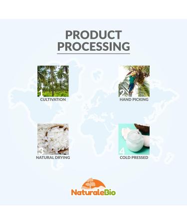 Organic Virgin Coconut Oil 500ml | Raw Cold Pressed from Sri Lanka | NaturaleBio Unrefined & Natural | Pack of 1 - Buy Online on GoSupps.com
