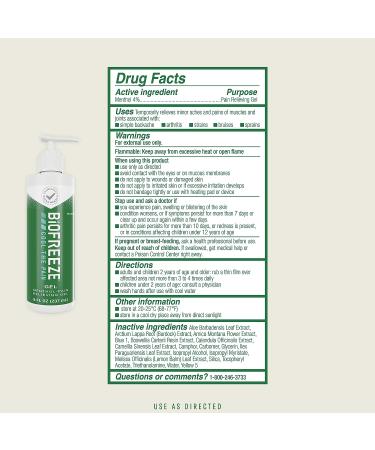 Biofreeze Pain Reliever Gel 8 oz Pump - Muscle Joint Arthritis & Back Pain Relief - Cooling Topical Analgesic with 4% Menthol - NSAID Free - Buy Online on GoSupps.com