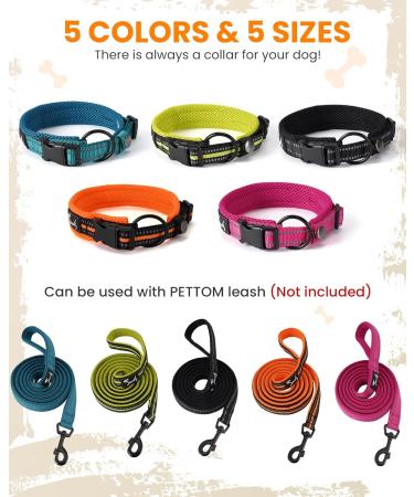 PETTOM Adjustable Nylon Dog Collar - Breathable Reflective Small Size (Orange) - Ideal for International Shipping - Buy Online on GoSupps.com