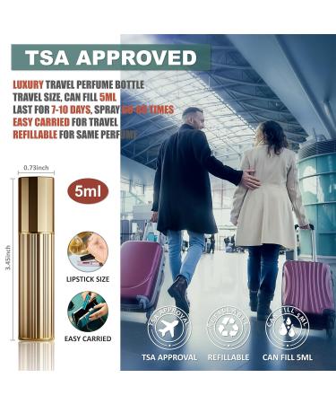 Portable 5ml Perfume Travel Bottle - Refillable Atomizer for Cologne & Fragrance | Perfect Travel Essential & Gift (Gold - Buy Online on GoSupps.com