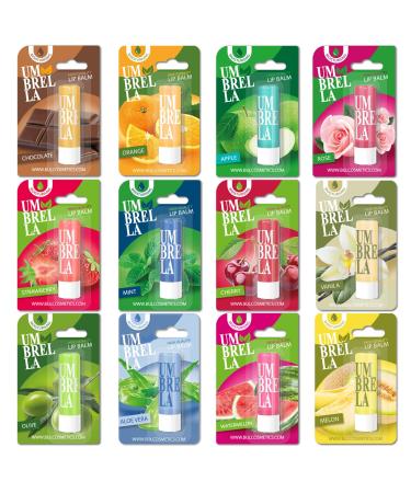 Set of 24 Luxury Lip Balms 12 Different Scents Unisex Protect & Repair Hydrates