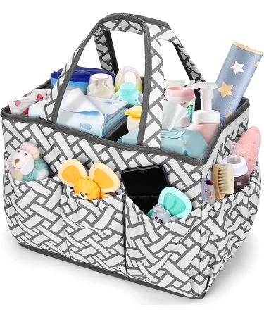 XL Baby Diaper Caddy Organizer - Heavy Duty Portable Storage for Nursery Changing Table, Wipes, Toys - Xtra Large 15 X 9 X 11 - Car Basket with Tote Holder Cover - Buy Online on GoSupps.com