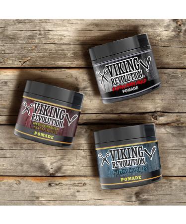 Viking Revolution Extreme Hold Pomade for Men - Style and Finish Your Hair (3 Pack) - Buy Online on GoSupps.com