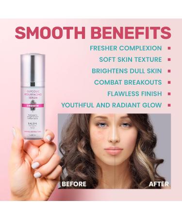 SMOOTH Glycolic & Lactic Acid Resurfacing Serum - 5% Glycolic + 3% Lactic Acid - Hydrating Anti-Aging Face Serum for Dryness Fine Lines & Wrinkles - 1oz - Buy Online on GoSupps.com