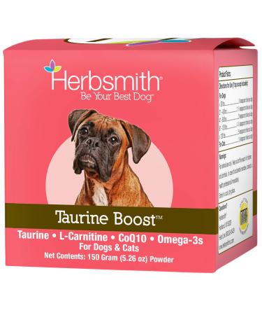Herbsmith Taurine Boost - Cardiac and Heart Support for Dogs and Cats - Taurine Supplement for Dog and Cat Heart Health 150g Powder