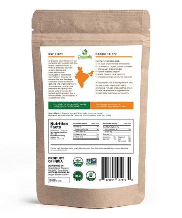 Organic Turmeric Root Powder | Lab Tested for Heavy Metals | Non-GMO Curcumin Powder | 8oz Resealable Bag by SHOPOSR - Buy Online on GoSupps.com