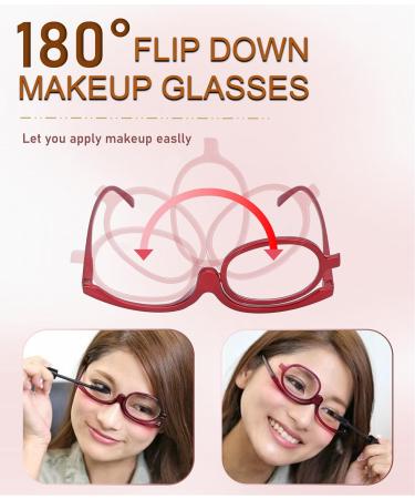 Stylish Women's Reading Glasses +3.00 | Flip Over Magnifying Makeup Eyeglasses for Enhanced Vision - Buy Online on GoSupps.com