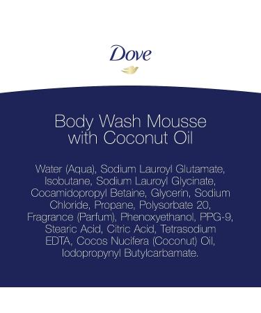 Dove Coconut Oil Body Wash Mousse 10.3 oz - Nourishing & Bacteria-Fighting - Buy Online on GoSupps.com