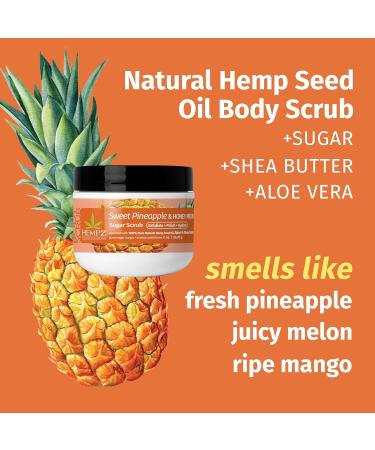 Hempz Mini Sugar Body Scrub - Sweet Pineapple & Honey Melon 2 oz | Travel Size Exfoliator for Smooth Skin - Shop Now - Buy Online on GoSupps.com
