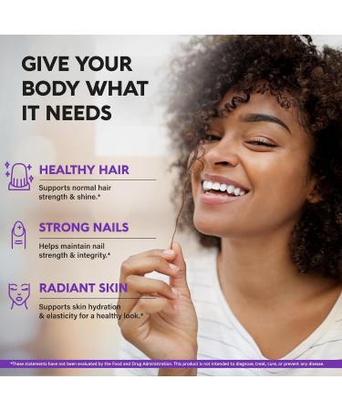 Premium Biotin Vitamins with Collagen & Keratin for Hair Growth - 25000mcg Pills - Made in USA - B1 B2 B3 B6 B7 Complex - For Women & Men - Healthy Nails & Skin - 60 Capsules - Buy Online on GoSupps.com