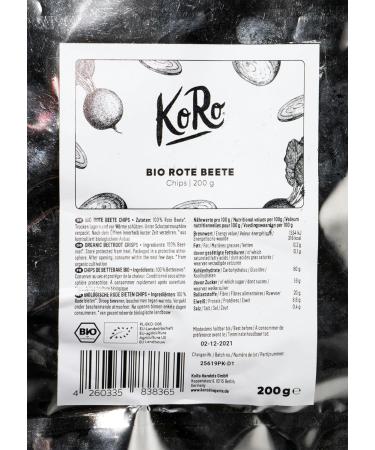 KoRo - Organic Beetroot Chips 200g - Crispy Fat-Free Vegetable Chips - Perfect Snack - Buy Online on GoSupps.com