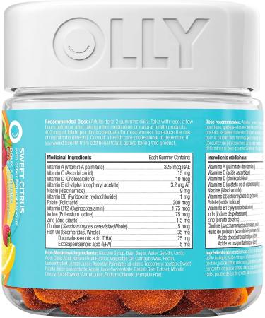 OLLY Prenatal Gummy Supplement with no artificial flavours and colours Sweet Citrus multivitamin to help support mommy and baby 30 day supply 60 gummies Prenatal Multivitamins MultiGummies - Buy Online on GoSupps.com