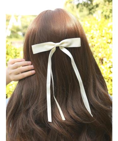 Ribbon Bow Hair Clips for Women 6pcs Ribbon Bows with Long Tail Bowknot Tassel Claw Clip Barrettes Bow Accessories Women (Pink) - Buy Online on GoSupps.com