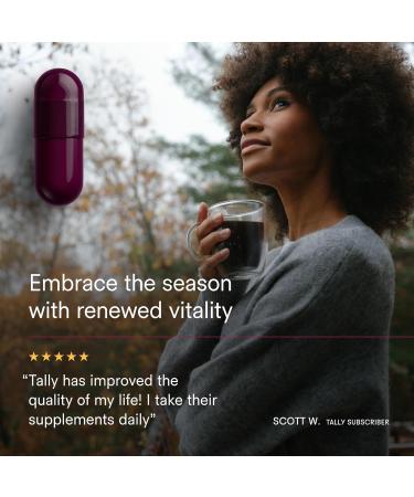 Tally Health Vitality Longevity Formula Spermidine + Fisetin + Quercetin + Resveratrol + Calcium Alpha-Ketoglutarate | Supports Cellular Renewal Healthy Aging Energy & Autophagy | 120 Capsules - Buy Online on GoSupps.com