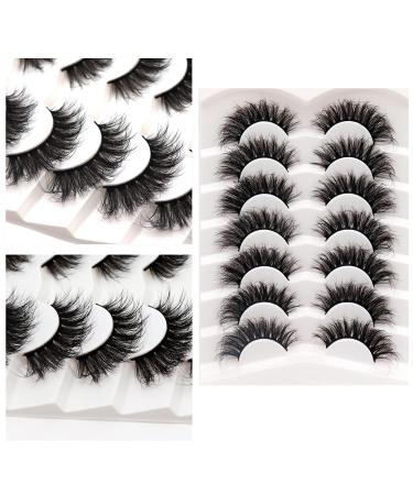 Veleasha 18MM Wispy Faux Mink Eyelashes - 7 Pairs Luxury Cat Eye Lashes (804) - Handmade Natural Look - Buy Online on GoSupps.com