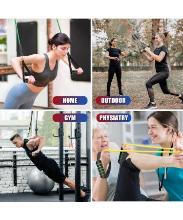 Exercise Resistance Bands Set with Handles - 150/200/250/300 lbs for Workout Yoga & Physical Therapy - Durable Multicolor Resistance Bands with Door Anchor - Buy Online on GoSupps.com