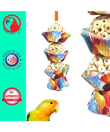 Bonka Bird Toys Colorful Shreddable Cake for Parrots, Cockatiels, African Greys and More - Buy Online on GoSupps.com
