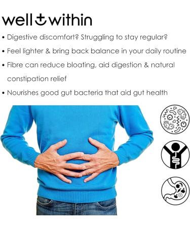 12g Soluble Fibre Supplement, 40% NHS Daily Fibre Intake, 3in1 Fibre Powder : Inulin Acacia FOS (Fructooligosaccharides), Prebiotics for Gut Health Powder (200g Bag, 30 x 6g Fiber) Pre Biotic Drink - Buy Online on GoSupps.com