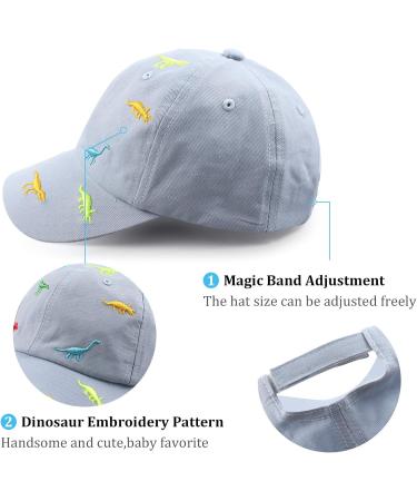 Xiaohawang Adjustable Dinosaur Embroidery Baseball Cap for Girls 2-6 Years - Sky Blue Summer Sport Hat - Buy Online on GoSupps.com