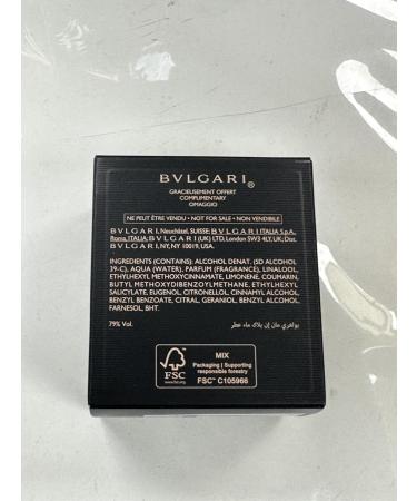 Bvlgari Man In Black Eau de Parfum Mini Splash .17 Fl Oz Aloe Vera 0.17 Fl Oz (Pack of 1)