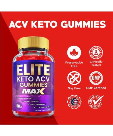 (2 Pack) Elite Keto ACV Gummies - Max Strength Formula with Vitamin B12 and Beet Root - Apple Cider Vinegar Weight Loss Support - 120 Gummies - Buy Online on GoSupps.com