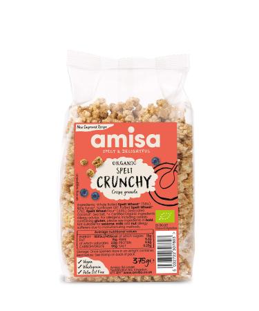 Amisa Organic Spelt Crunchy 375 g (Pack of 4)