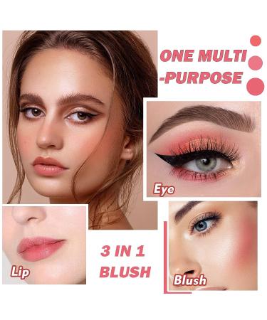 3-in-1 Cream Blush Stick - Coral Orange | Multi-Use Cheek, Lip, and Eyeshadow Makeup | Waterproof & Long Lasting with Brush - Buy Online on GoSupps.com