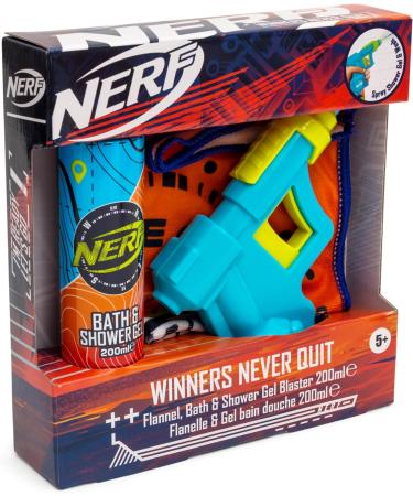 Nerf Winners Never Quit Gift Set - Includes Nerf Blaster, Flannel, and 200ml Bath & Shower Gel - Buy Online on GoSupps.com