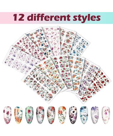 Bright Flower Print Nail Polish Stickers - 168 Pieces Full Wraps Manicure Kit with Nail File - Buy Online on GoSupps.com