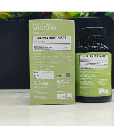 Mucuna Tablets by mi Nature| | Pure & Natural herb | Free from Chemical & Preservative| Plant Based Gluten Free |90 Tablet 45 Days Supply 1000mg - Buy Online on GoSupps.com